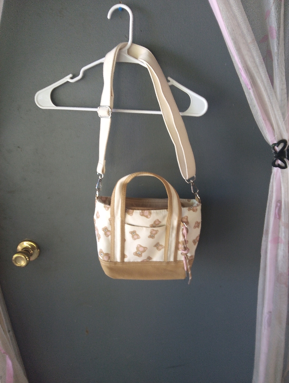 🐆Women’s Beige Teddy Print Canvas Tote Bag🐆